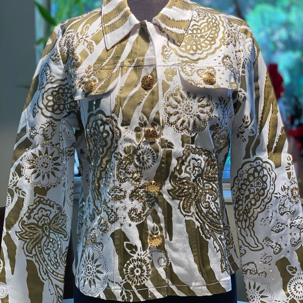 Beaded button down jacket - Picture 2 of 4
